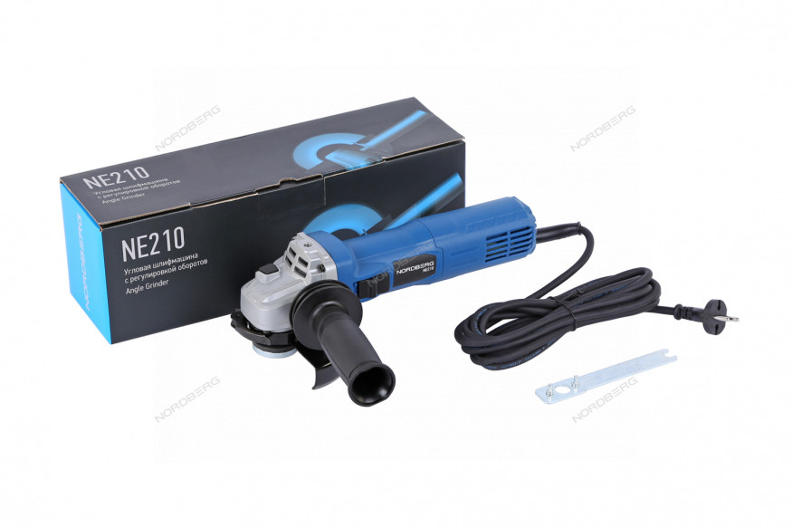 Угловая шлифмашина NORDBERG NE210 с регулировкой оборотов (125 мм, 1020 Вт)