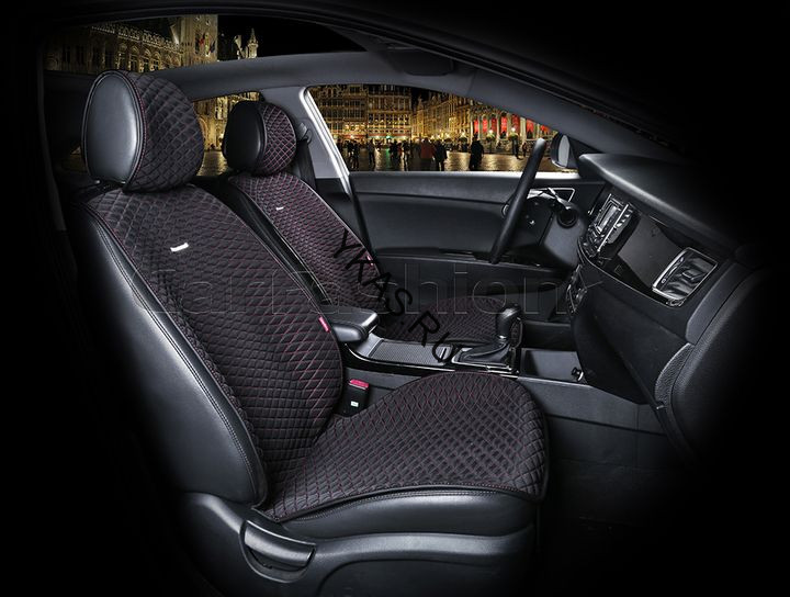 Накидки Фронт  «PALERMO»  Чёрный/Красный (капрон/экокожа)