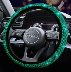 Оплетка на руль   Swarovski №2 - М,  Зеленый