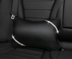 Подушка Swarovski  экокожа черный