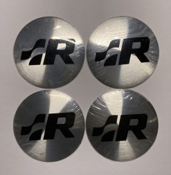 Этикетки на диски (метал) диам. 56,5мм. "1R" серебро (4 шт.)