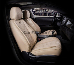 Чехлы  «5D» PREMIUM каркасные фронт  «START» Бежевый/Бежевый/Бежевый  (экокожа/нубук)