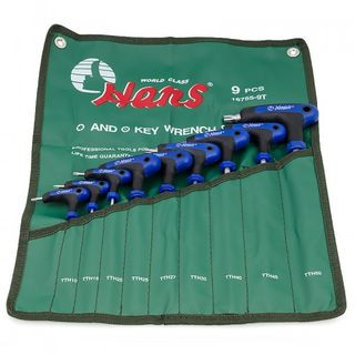 Инструмент HANS. Комплект угловых ключей L-TORX T10-T50,  9предм.(с отверстием)