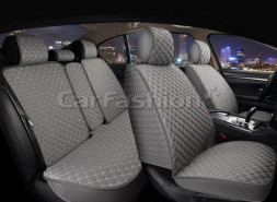 Комплект Накидок «LINEN CUBE PLUS» Т.Серый/Св..Серый (лён/усиленная боковая утягивающая резинка)