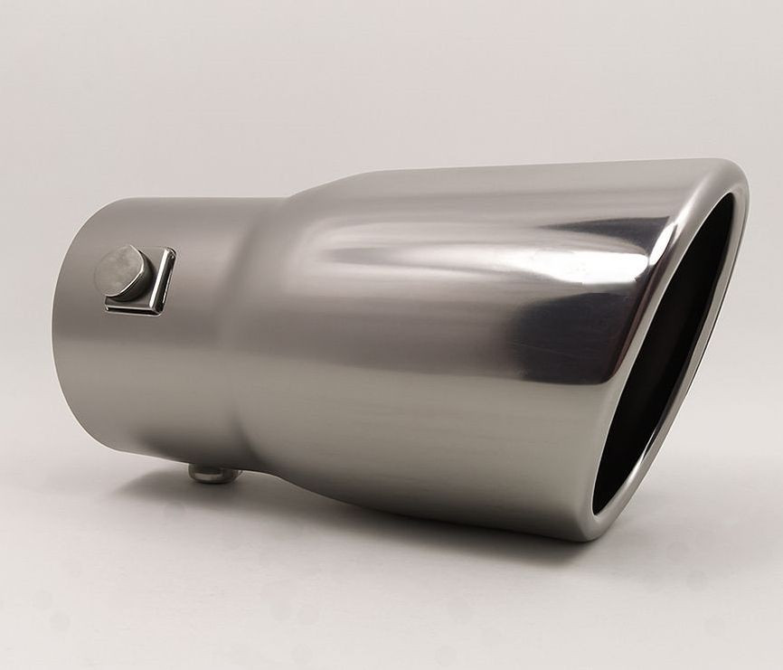 Насадка на глушитель "Carlife" (d 76мм) ширина 85мм длина 157мм, хром тонированный