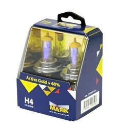 Лампа МАЯК 12V H4 60/55W Active P43t Active Gold+60% (к-т.2шт)