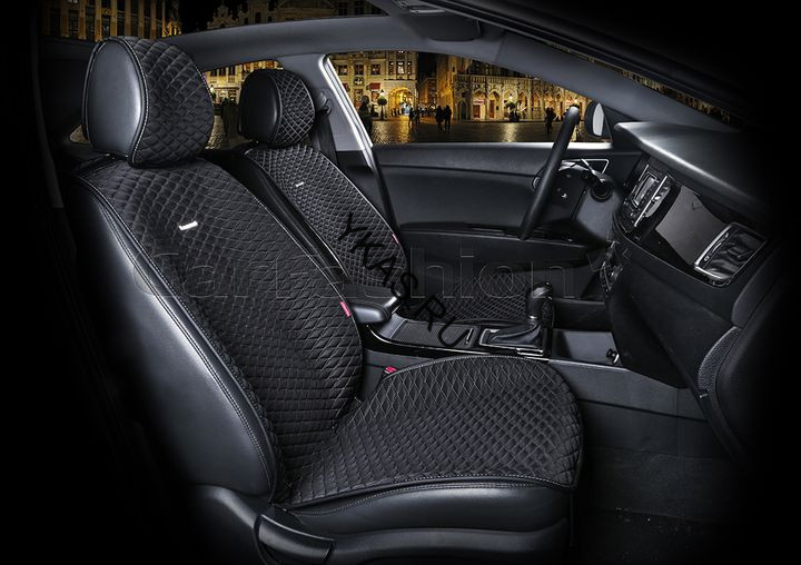 Накидки Фронт  «PALERMO»  Чёрный/Тёмн.серый (капрон/экокожа)