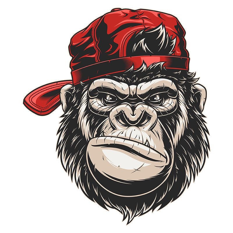 Наклейка Обезьяна  5*8см