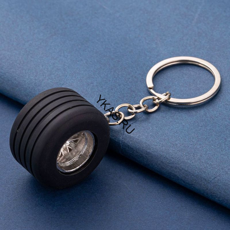 Брелок  "Колесо" карабин (1 кольцо)  хром