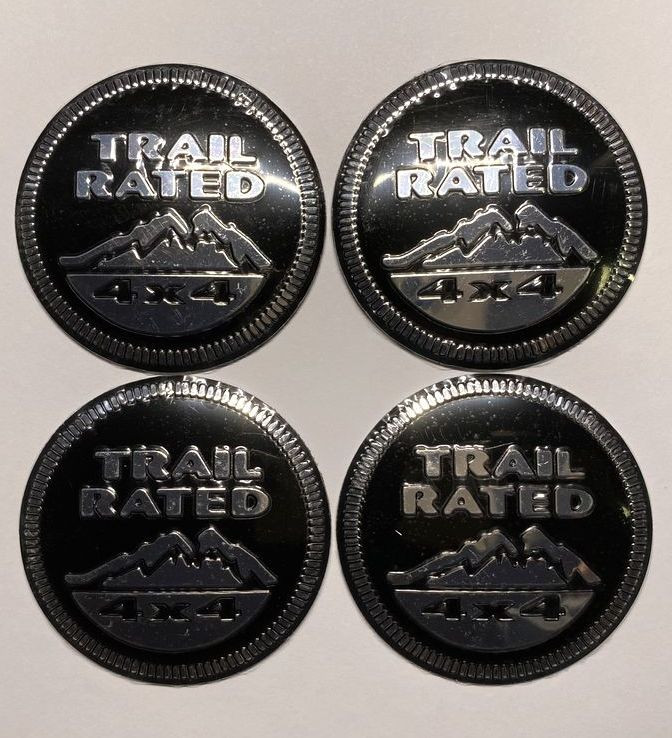 Этикетки на диски (метал)  диам. 56,5мм.  "4x4" черный  (4 шт.)