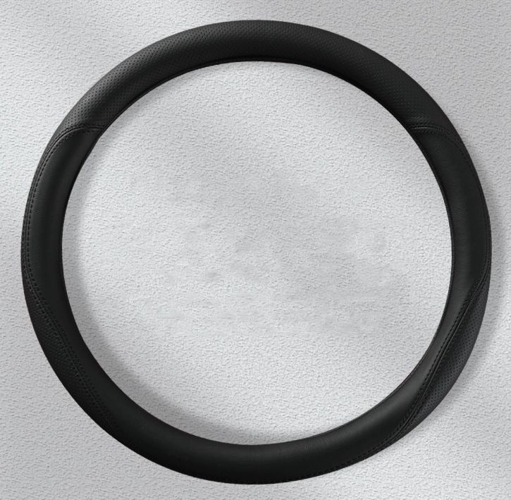 Оплетка на руль   Carlife  "Nappa" М,  Чёрный/Чёрный кожа с перфорацией