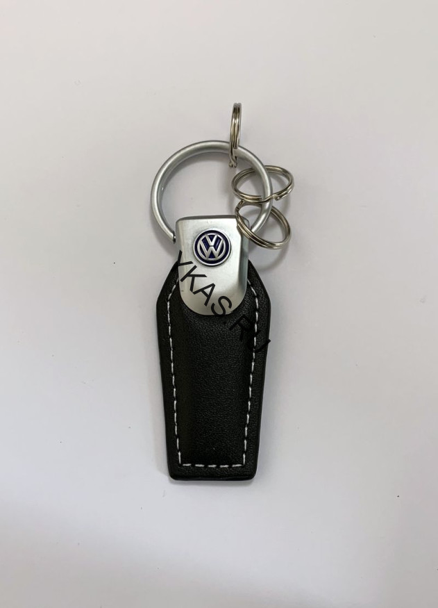 Брелок кожа  трапеция  VW  Черный