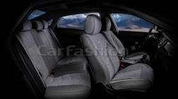 Чехлы  «5D» PREMIUM каркасные «SMART PLUS» Серый/Серый/Серый  (экокожа/велюр премиум класса)