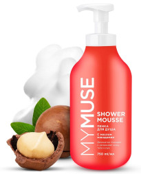 MY MUSE Гель для душа пенка с маслом макадамии и экстрактом черного перца 750 мл