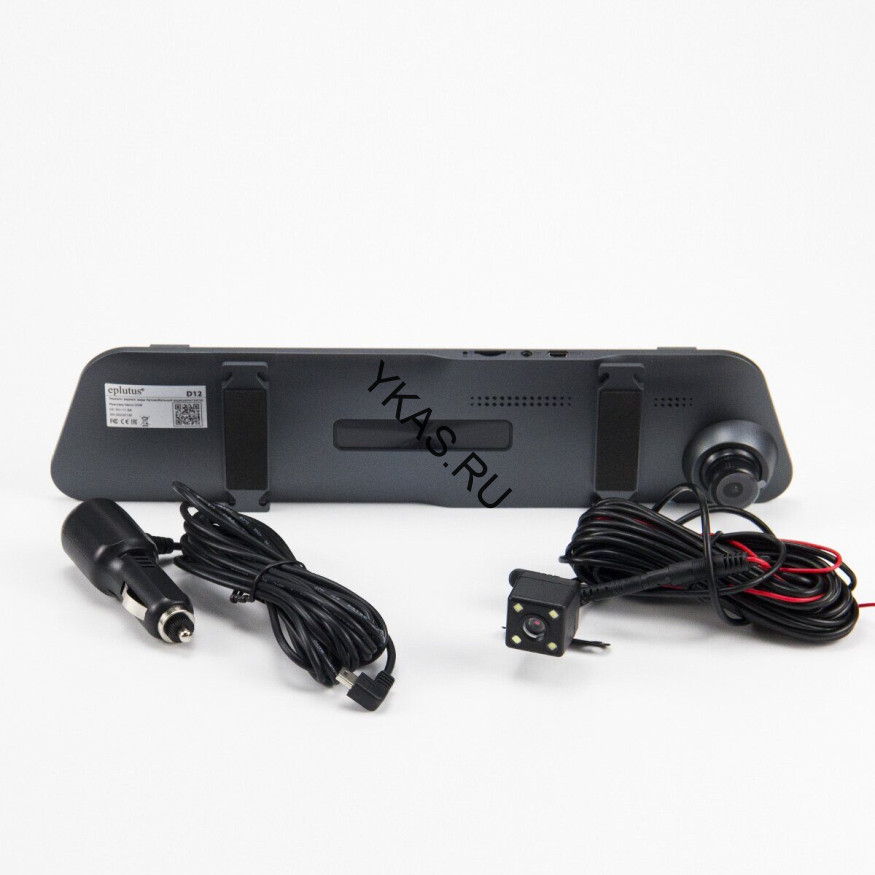 Видеорегистратор-зеркало  Eplutus D12 1920x1080p, перед 140° , зад 120° , сенсорный экран