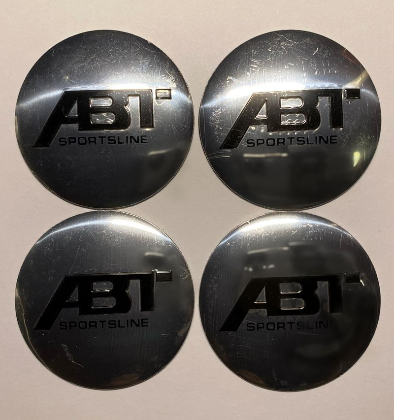 Этикетки на диски (метал)  диам. 56,5мм.  "ABT" серебро  (4 шт.)