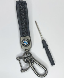 Брелок кожа LUX  BMW  Черный