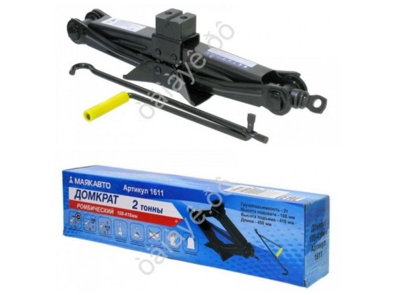 Домкрат ромб 2.0т. М5  высота подъема 108/416мм с резиновой накладкой (L-450мм) (сумка в комплекте)