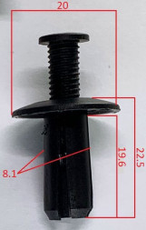 Клипсы  В=22,5 / Ш=20 мм.  (цена за упак. 10шт.)
