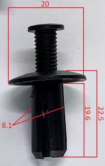 Клипсы  В=22,5 / Ш=20 мм.  (цена за упак. 10шт.)