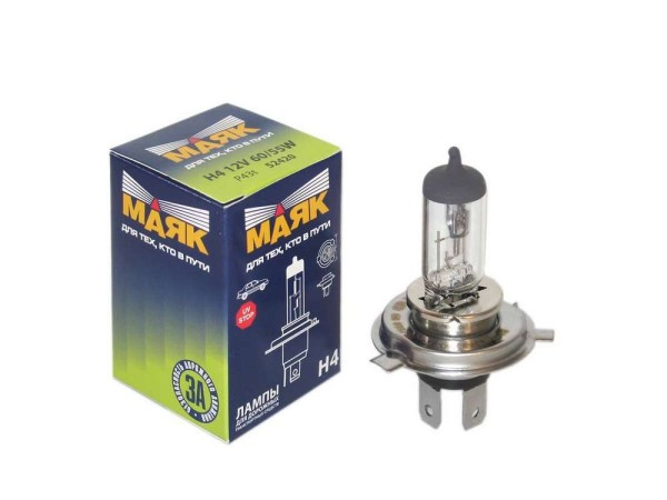 Лампа МАЯК 12V    H4   60/55W  P43t (1шт)