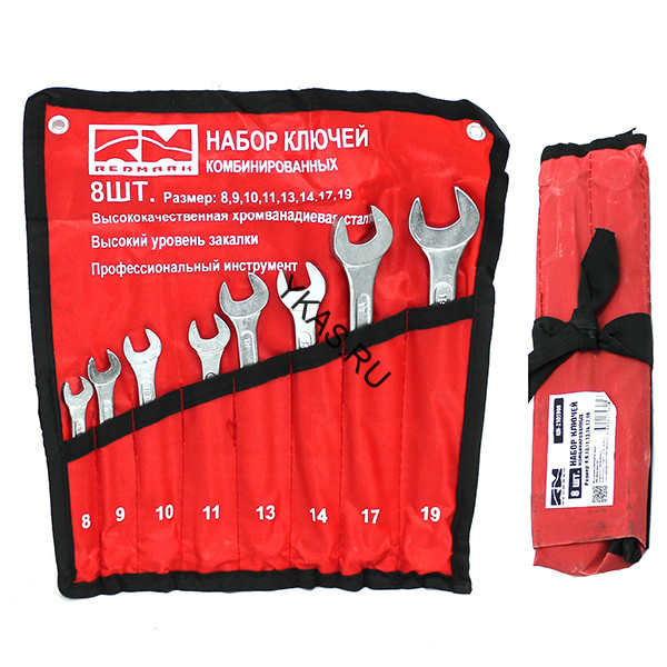 RedMark Набор ключей комбинированных  8 шт. (кт.) (8,9,10,11,13,14,17,19 мм) в сумке
