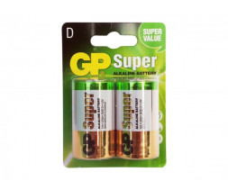 Батарейки GP   LR20 (большие)  SUPER G-TECH BL2 цена за 2шт.