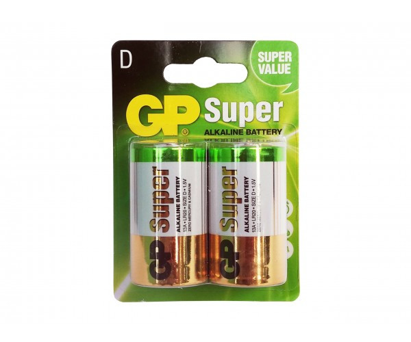 Батарейки GP   LR20 (большие)  SUPER G-TECH BL2 цена за 2шт.