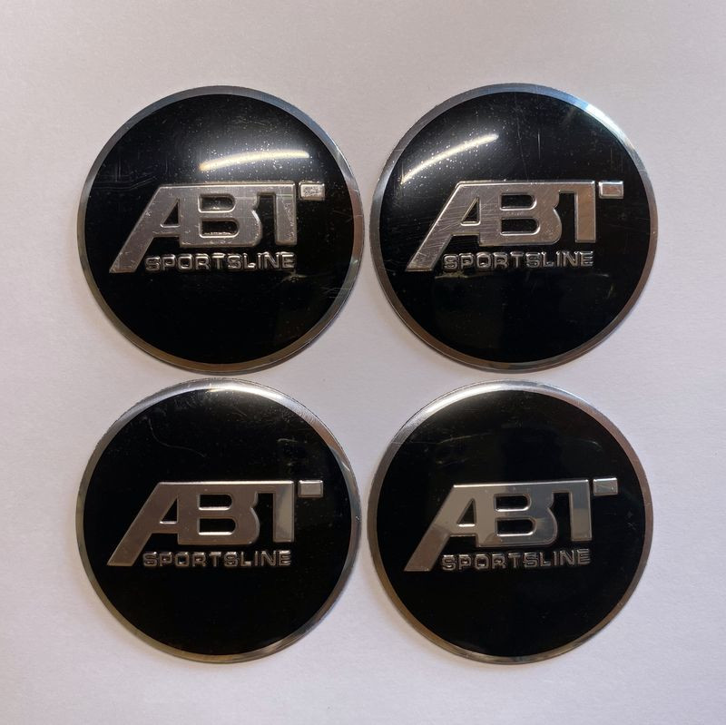 Этикетки на диски (метал)  диам. 56,5мм.  "ABT" черный  (4 шт.)