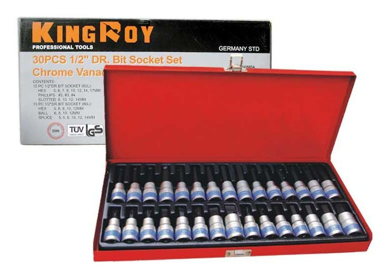 King Roy. Набор инструмента 1/2" 30 предм., 6 гран. (10-32мм)  (металл кейс)