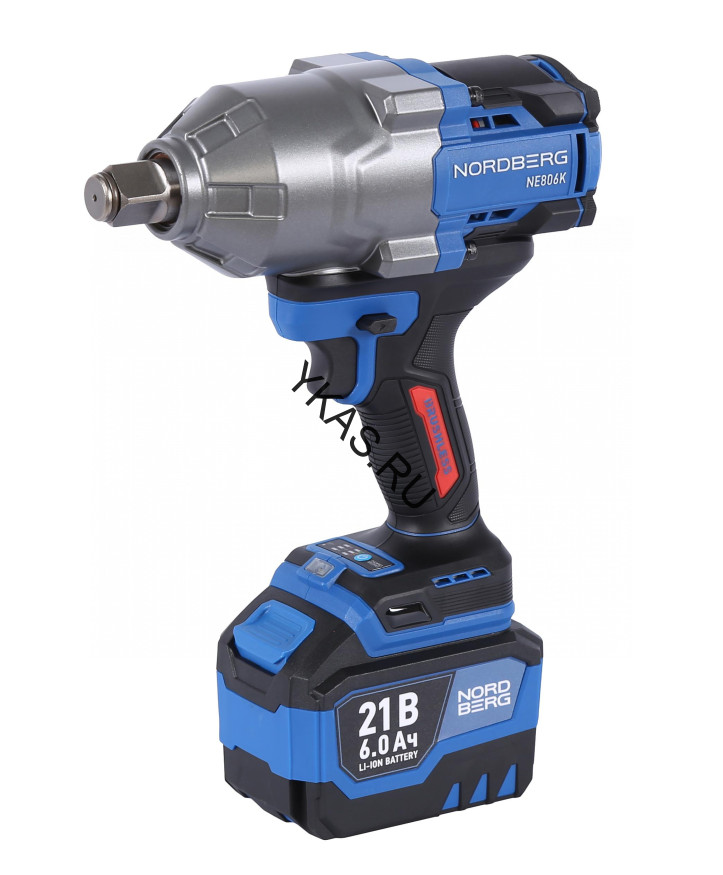 Аккумуляторный гайковерт NORDBERG NE806K-3/4 (3/4", 21В, 1500Нм)
