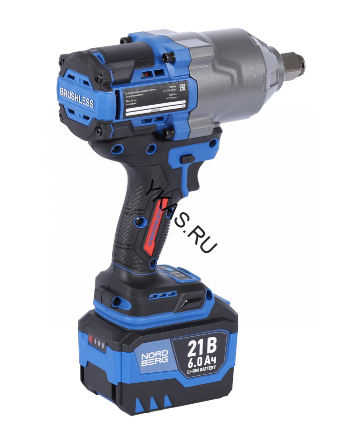 Аккумуляторный гайковерт NORDBERG NE806K-3/4 (3/4", 21В, 1500Нм)