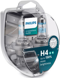 Автолампа Philips 12V H4 60/55W P43t-38 X-treme Vision (+150% света) Set 2 pcs.