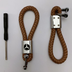 Брелок кожа плетенная  ALFA ROMEO  Коричневый