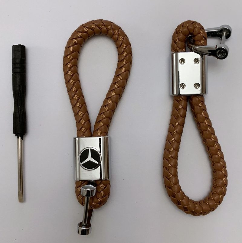 Брелок кожа плетенная  ALFA ROMEO  Коричневый