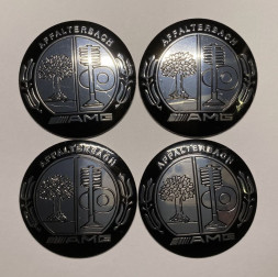 Этикетки на диски (метал) диам. 56,5мм. "AMG №2" серебро (4 шт.)