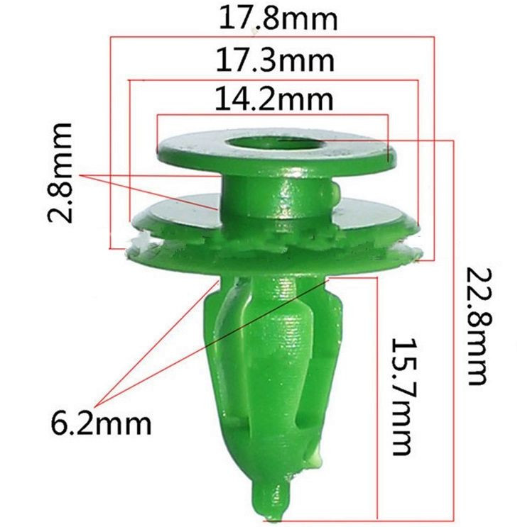 Клипсы  В=22,8 / Ш=17,8 мм.  (цена за упак. 10шт.)