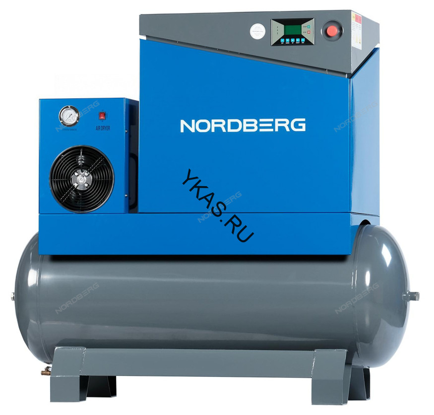 Компрессор винтовой NORDBERG NCA10RD (7,5 кВт, ресивер 350 л, 10 бар, 900 л/мин)