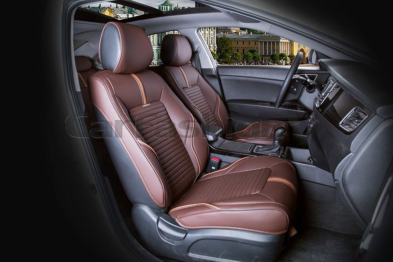 Накидки Фронт  «SECTOR  LEATHER»  Коричневый/Коричневый/Коричневый  (экокожа)