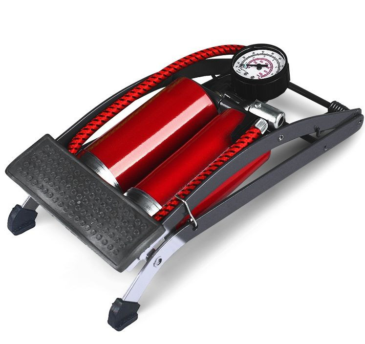 Насос ножной "AVS" двухцилиндр. с манометром