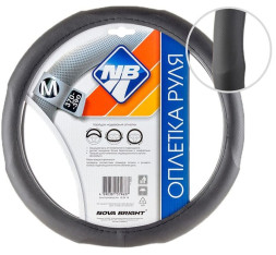 Оплетка на руль Nova Bright 47376 - М экокожа, черная с рельефным тиснением