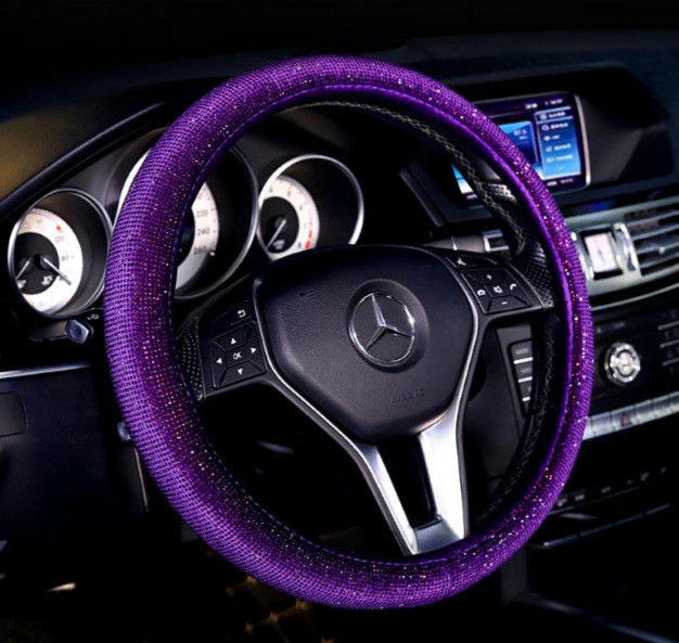 Оплетка на руль   Swarovski №2 - М,  Фиолетовый