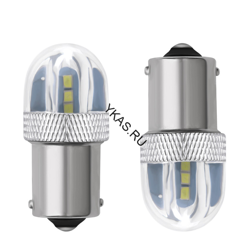 SOLAR  Свет-од  12V  T15  6 SMD 3030   BA15S белый