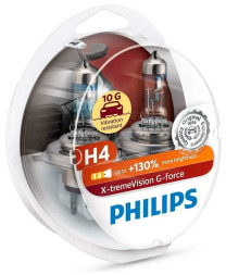 Автолампа Philips 12V   H4    60/55W  P43t-38  X-treme Vision G-force (+130% света) Set 2 pcs.
