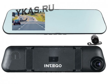 Видеорегистратор-зеркало  Intego VX-410 MR задняя камера работает как парктроник HD