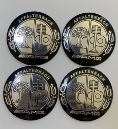 Этикетки на диски (метал) диам. 56,5мм. "AMG" серебро (4 шт.)