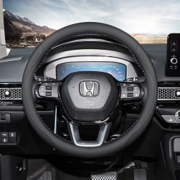 Оплетка на руль Carlife "Bari" М, Чёрный/Чёрный с перфорацией