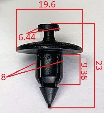 Клипсы  В=23 / Ш=19,6 мм.  (цена за упак. 10шт.)