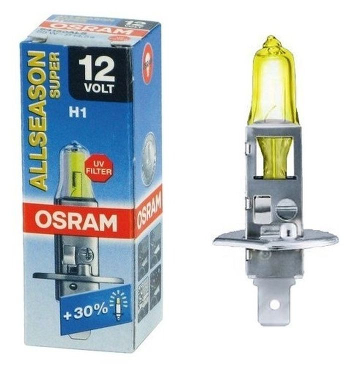 Лампа OSRAM 12V     H1   55W  ALS  P14,5s (картон 1шт) (всепогодн.+30%)