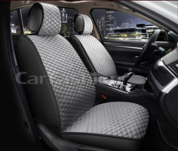 Накидки Фронт   «ROMB FRONT»  Серый/Чёрный/Серый  (велюр/экокожа)